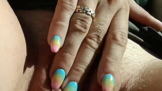 She rubs her pussy while driving in reality