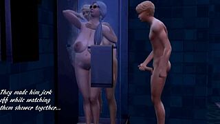 Sims 4 tough titty threesome ends in wild cum explosion
