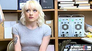 Is this blonde teen caught with a monster cock by police?