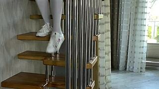 part 1 hottie katty west teases me and oliver with her outfit and open holes