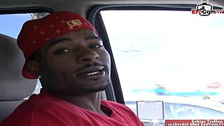 Busty brunette slut gets cum on silicone tits from big black cock