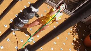 Ever caught your hot neighbor peeing on your landlord's wife from the balcony?