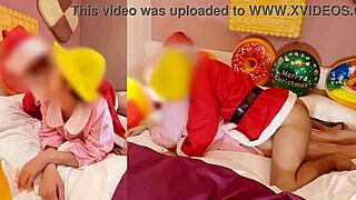 santa cosplay japanese couple practices dirty christmas breeding