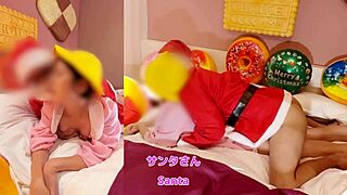 santa cosplay japanese couple practices dirty christmas breeding