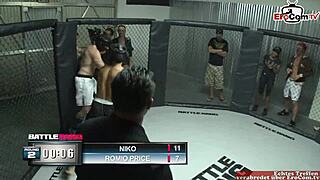 Who Will Win the Fight for This Brunette's Natural Tits?