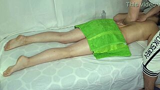 teen gets oiled ass massage with dildo from victoria