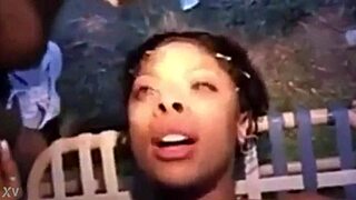 cumshot frenzy for young ebony chick 😏