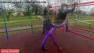 jeny smith pantyhose workout flashing ass