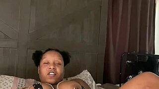 Ebony goddess shows off her masturbation skills