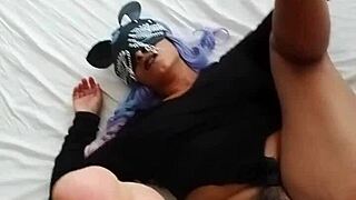 beautiful mexican teases with her feet