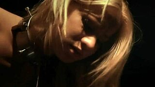 Blonde slut: 'Whip my tied cock?'