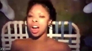 cumshot frenzy for young ebony chick 😏