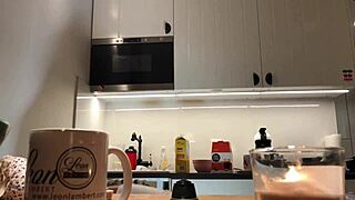 Hidden kitchen cam spies braless sylvia with perfect nipples