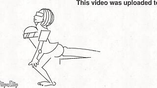 Art cartoon smashing wet scenes.