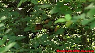 Watch this busty slave get BOUND and FACIALIZED outdoors!