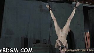 coarse and wild toy plowing with brunette babe in hardcore fetish bdsm scene