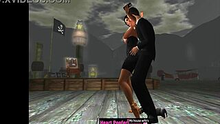 Girl grinds and gets taken on dance court.