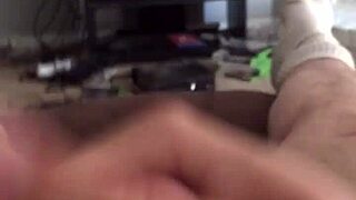 masturbating my thick cock until cum shoots out.