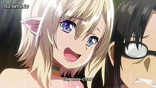 Hentai anime features big tits in erotic scenes with cute characters