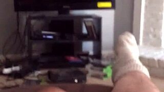 masturbating my thick cock until cum shoots out.