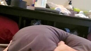 My small cock gets stroked to cum.