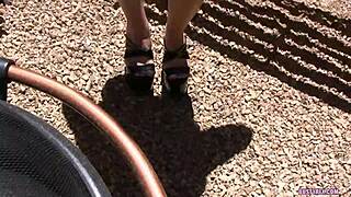 Sammie Spades giving garden blowjob with cum on tits 😘