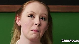 flirty centerfold enjoys a facial and swallows everything