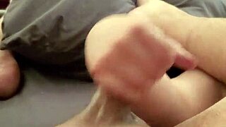 My small cock gets stroked to cum.