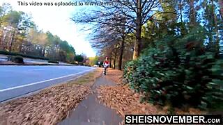 Bicycle Riding With A Hidden Ebony Booty In Public