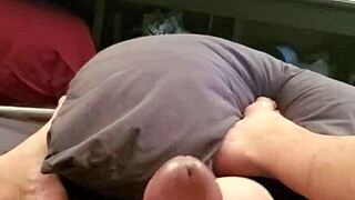 My small cock gets stroked to cum.