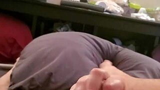 My small cock gets stroked to cum.