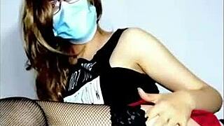 young teen enjoys foot massage with toys and music part 2