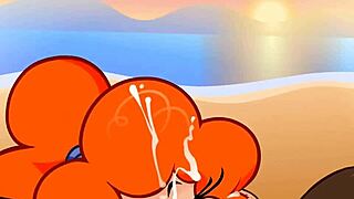 Redhead Peachypop34 Blowjobs Cock Before Cowgirl Riding at Sunset Beach Cumshot