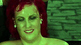 Busty Ginger Brit Sucks Multiple Cocks for Bukake