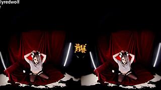 Helluvaboss VR Test Video with Blonde Cosplay Babe in POV Action