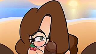 Redhead Peachypop34 Blowjobs Cock Before Cowgirl Riding at Sunset Beach Cumshot