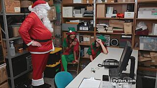 threesome with asian teen 18+ elves at the office hidden cam