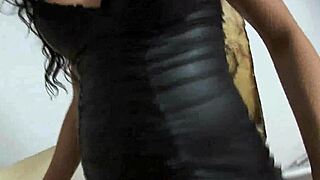Tasty Brazilian Shemale Hottie Strokes Her Hard Cock
