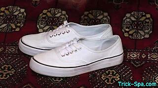 Petite brunette babe receives a relaxing massage