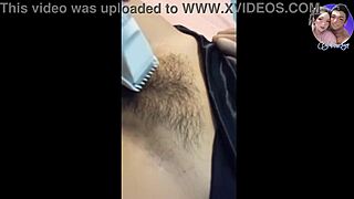 Young Asian girl gets waxing in the bathroom