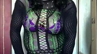 Shy Sissy Crossdresser Cums On Floor After Masturbation!