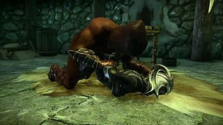 Experience the dark side of Skyrim with BDSM and anal play