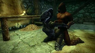 Experience the dark side of Skyrim with BDSM and anal play