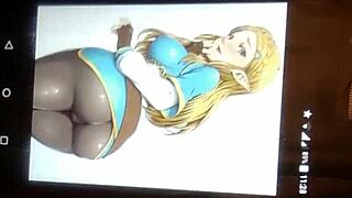 Anime Cum Tribute - Princess Zelda In Latex Hentai Scene