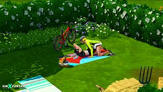 In the sims 4, candy behr goes on a cycling trip with hardcore hentai elements.