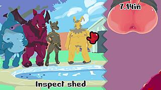 anime girl needs help stretching for valentine's day, group scene