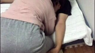 Japanese couple has intense sex at home.