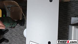 Fucking this cute burglar in the garage