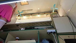 Crazy girl gets upskirted at work for cash