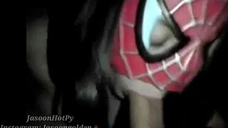 Teen babe sucks huge cock